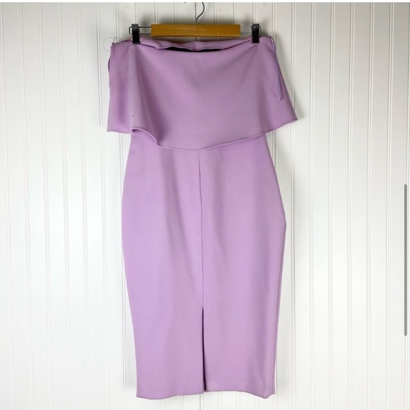 Likely Revolve Driggs Strapless Sheath Midi Dress in Twilight Mist - Picture 4 of 5